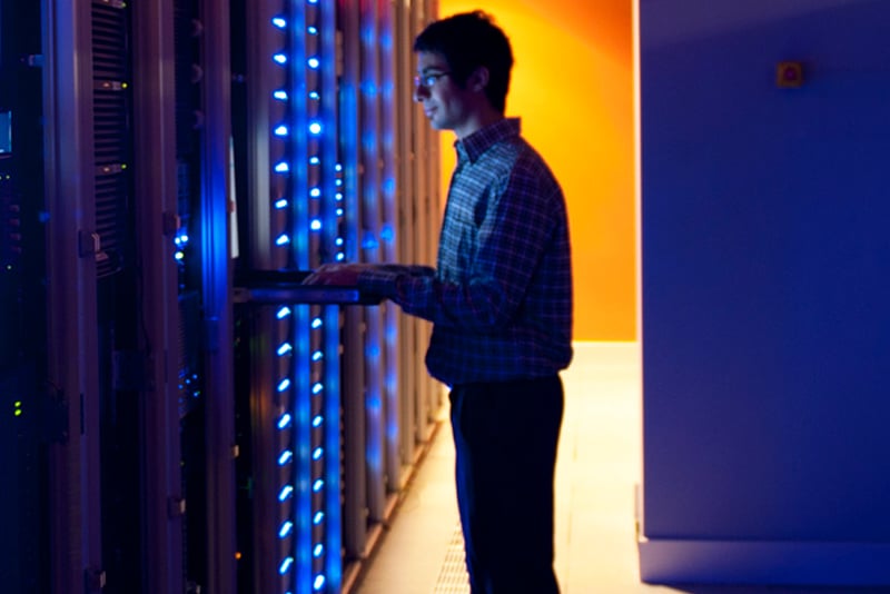 A man working on a computer