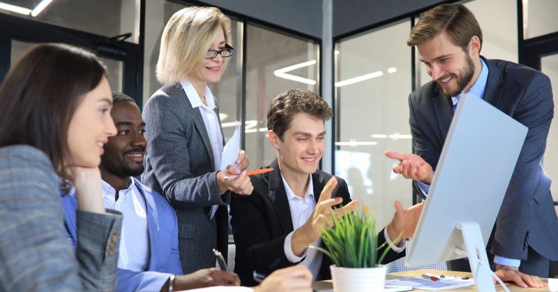 Associates gathered to have a meeting