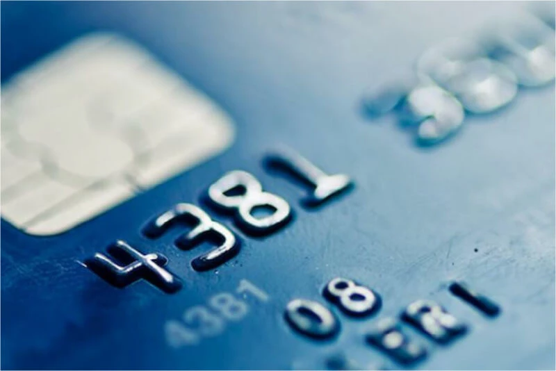 Up close picture of a credit card